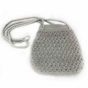 Crochet Purse - grayish/gum color